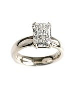 14 K white gold solitaire engagement ring 3ct radiant cut Moissanite  - €651,32 EUR+