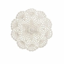 Package of 6 Hand Crocheted 8 inch Round White Doilies - 100% Cotton - £9.40 GBP