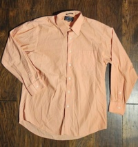 Alexander Julian Colours Mens Long Sleeve Button Up Shirt Peach M-15-15.5,32/33 - £15.28 GBP