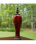Vintage Reverse Painted Tall Glass Lidded Vase - Home Office Vintage Decor - $1,277.09 MXN