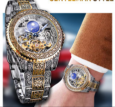 Forsining Skeleton Carved Tourbillon Mechanical Watches Luxury Men&#39;s Wristwatch - $49.99