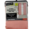 Your Zone 30x63in Room Darkening Panel Pair Coral Blocks Light - £23.97 GBP
