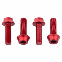 Wolf Tooth Water Bottle Cage Bolts, M5x15mm, 4 Piece, Aluminum, Red - £17.30 GBP