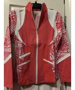 NWT Ladies CATWALK Coral &amp; White Long Sleeve Full Zip Knit Golf Jacket -... - $84.00 CAD