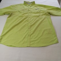 Columbia PFG Omni-Shade Men's L Lime Green Vented Long Sleeve Shirt Chest 51" image 14