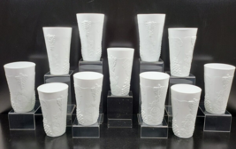 11 Colony Harvest Milk Glass Cooler Tumblers Set Vintage 5.75&quot; Grapes Le... - $79.07