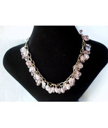  Vintage Swarovski Pink AB Crystal Necklace Fringe Drippy  - £36.19 GBP
