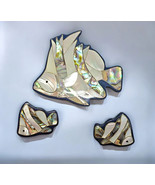 Vintage Angel Fish Brooch/Pendant &amp; Earring Set Abalone/Mother of Pearl ... - €60,71 EUR