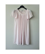 Miss Elaine Pink Ling Night Gown Nylon Floral Sz P small Vtg - $29.95