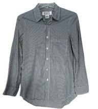 BB DAKOTA Womens Shirt Long Sleeve Button Up Gray Cream Striped Cotton Size M - £7.49 GBP