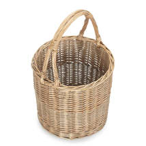 Wicker Round Upright Kindling Shopping Basket - £37.56 GBP