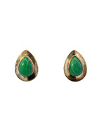 Vtg Sterling Silver Sign SR Navajo Native American Malachite Pear Shape ... - $1,034.92 MXN