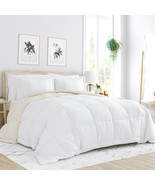 Full/Queen size 3-Piece Microfiber Reversible Comforter Set in White and... - $139.99