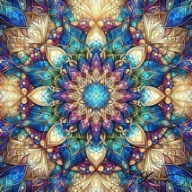 The Radiant Mandala: A Kaleidoscopic Portal into Sacred Geometries of th... - $3.00