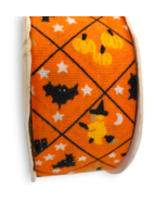 Vintage WFR Halloween Ribbon 12ft Orange Black Bats Pumpkins Decor - €6,94 EUR