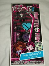 Monster High Freaky Fab Beauty Set Lip Balm Gloss Press on Nails Eye Shadow - £11.85 GBP