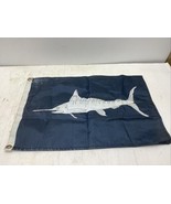 Marlin Flag Blue on White 15 X 23 Inches Brass Grommets Fish Boat - €13,01 EUR