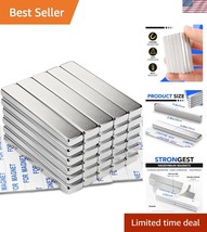 Powerful N52 Neodymium Bar Magnets - 33 LB Strength, 60 x 10 x 5 mm - Pa... - $45.00