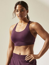 NWT Womens Athleta Sports Bra 38B 38 B Purple Burgundy Run HIIT Gym Adjustable  - £70.41 GBP