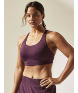 NWT Womens Athleta Sports Bra 38B 38 B Purple Burgundy Run HIIT Gym Adju... - £69.30 GBP