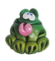 Cute Frog With Tongue Out Figurine - Funny Frog Figurine - £3.99 GBP
