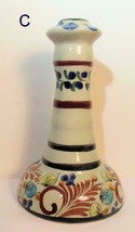 Hand Made Painted Candlestick Talavera Mexico 7&quot; Signed  C - £13.40 GBP