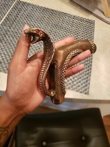 Poignée de tête de conception de serpent de Cobra en laiton seulement po... - $18.50
