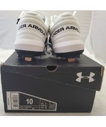Under Armour Yard Low ST Metal Baseball Cleats Black/White Shoes Size 10 - £23.30 GBP