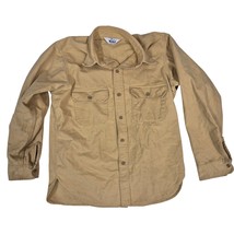 Vtg Woolrich Sheep Label Cotton Flannel Work Shirt Yellow Rounded Hem Sz L - $49.50