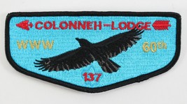 Vintage 60th Black Border Colonneh 137 WWW OA Order Arrow Boy Scout Pocket Patch - £9.39 GBP