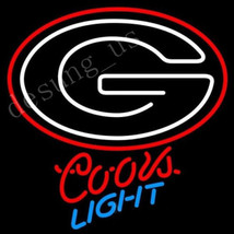 New Coors Light George Bulldogs Bar Pub Real Glass Neon Sign 24&quot;x20&quot; - £196.72 GBP