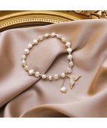 Freshwater Pearl Bracelet, Simple and sweet Round Bead Baroque Bracelet,... - £15.39 GBP