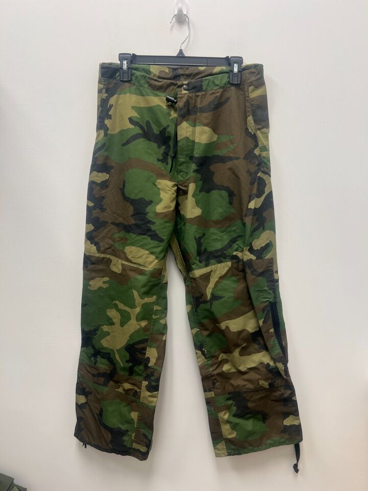 GENUINE USGI ECWCS GORE TEX WOODLAND CAMOUFLAGE GORE TEX PANTS - SMALL R... - $28.05