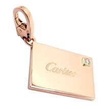 Authentic! Cartier 18k Rose Gold Love Letter Envelope Diamond Pendant Charm - $3,000.00