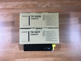 Lot Of 3 Genuine Kyocera TK-502 Magenta &amp; Yellow Toner For Ecosys C5000 - $117.81