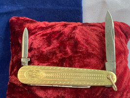 Vtg 10K Yellow Gold Schrade Cutlery Folding Pocket Knife 19.06g 2 Blade - £316.44 GBP