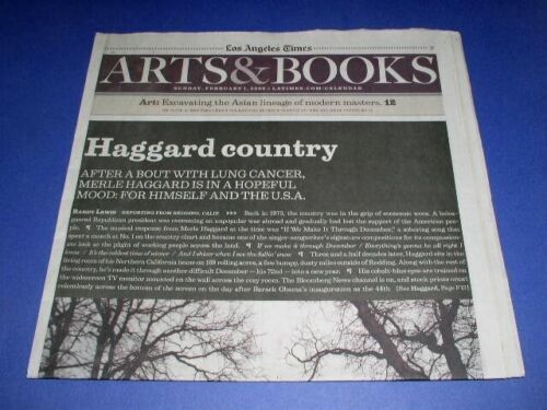 Primary image for MERLE HAGGARD ARTS & BOOKS NEWSPAPER SUPPLEMENT VINTAGE 2009