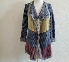 Cabi Waterfall Color Block Open Front Drape Relaxed Cardigan Size XS Extra Small - £28.18 GBP