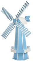 6½ Foot Jumbo Poly Windmill - Baby Blue &amp; White Working Weathervane Amish Usa - £1,142.25 GBP