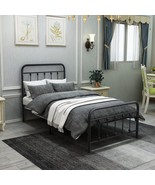 Metal Platform Bed Frame with Headboard No Box Spring Needed Twin BLACK - $115.75