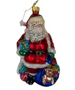 Vintage Kurt Hand Blown Glass Santa Ornament - $46.81 CAD