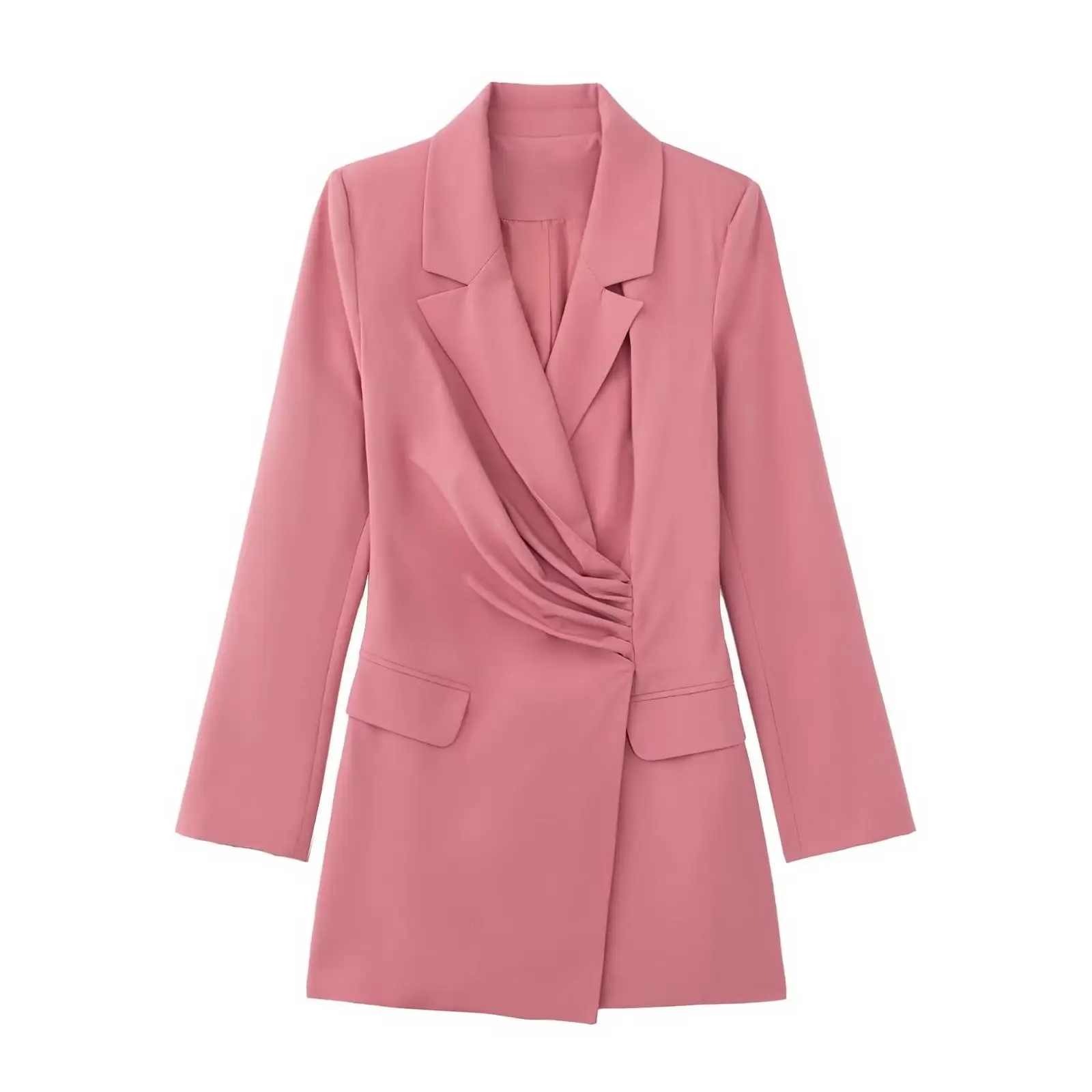 TRAF Pink Blazer Dress Women Ruched Short Dress Women Autumn Office Dresses for  - £150.25 GBP