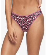 CALVIN KLEIN Thong Panties Cotton Form Wild Berry Leopard Print Size XL ... - £4.25 GBP