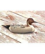 Vintage Painted Wood Carved MALLARD DUCK Pin 3 ½ x 1 ¼ inches - £10.11 GBP
