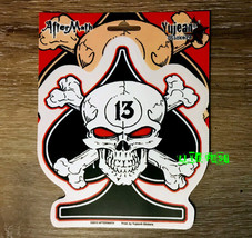 13 Spade Skull Motorcycle Decal Sticker Vinyl Motorcycle Helmet Outlaw Biker - £3.91 GBP