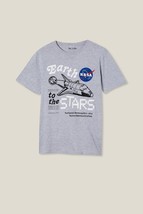 Cotton on Men&#39;s Tbar Collab Pop Culture Crew Neck NASA T-shirt, GREY, L - $18.80