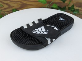 adidas Shoes Sz 2 Slide Boys Youth Black Synthetic Hook &amp; Loop Medium - £16.91 GBP