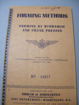 1943 WW2 Navy Aeronautics Forming Methods Booklet 7 - $460.95 MXN