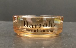 Vintage Harrah’s Reno and Lake Tahoe Amber Glass Ashtray - £11.01 GBP