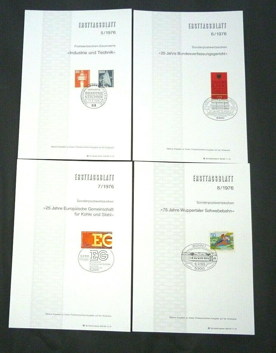 1976 Lot of 19 FDC / ETB Sheets German Post Deutsche Bundespost BRD Item image 4